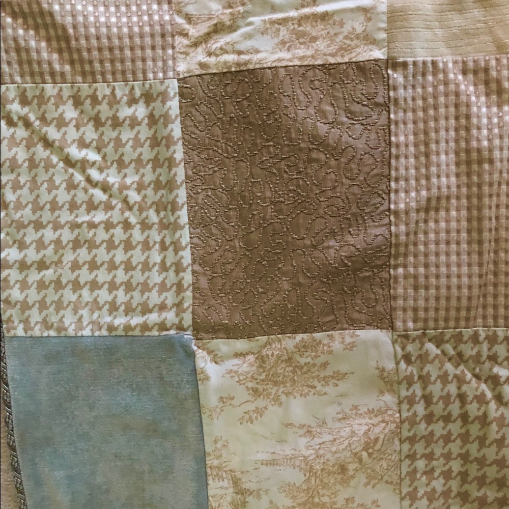 Baby patchwork Toile blanket, crib skirt 3 valance - Picture 2 of 8